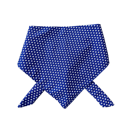 Blue and White Mini Star Prints Dog Bandana - 4th of July