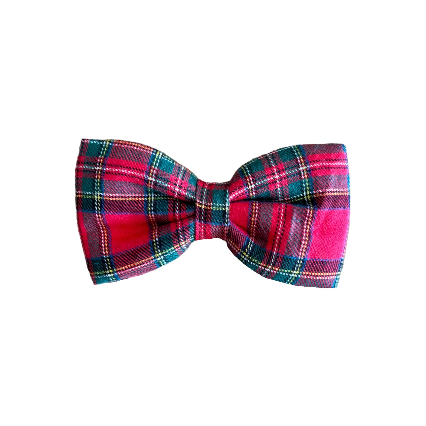 Classic Red & Green Christmas Tartan Plaid Dog Collar Bow Tie