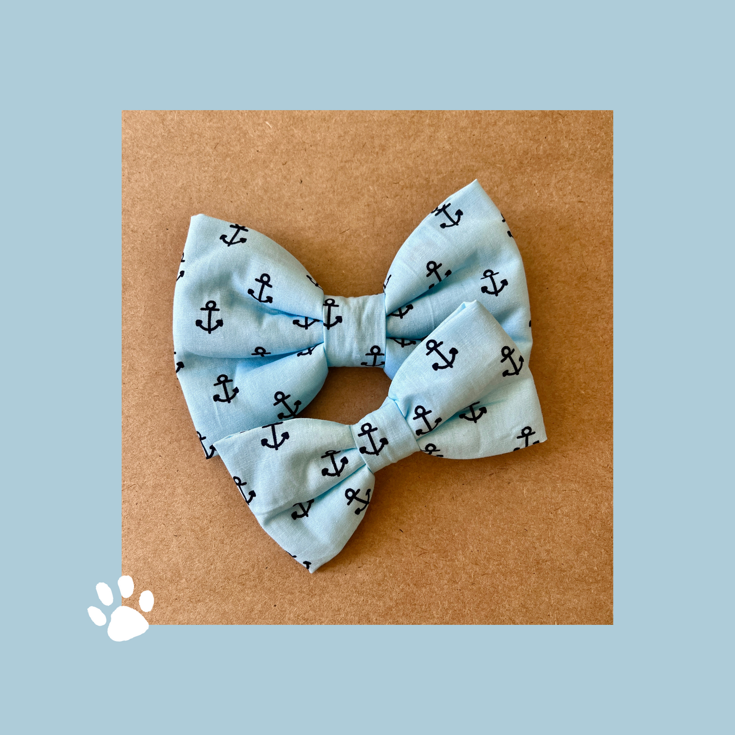 Baby Blue & Navy Dog Collar Bow Tie - Little Sailor