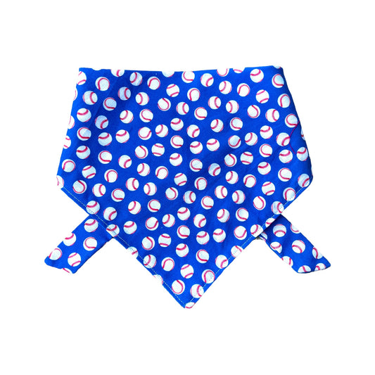 Blue Dog Bandana with Baseball Prints