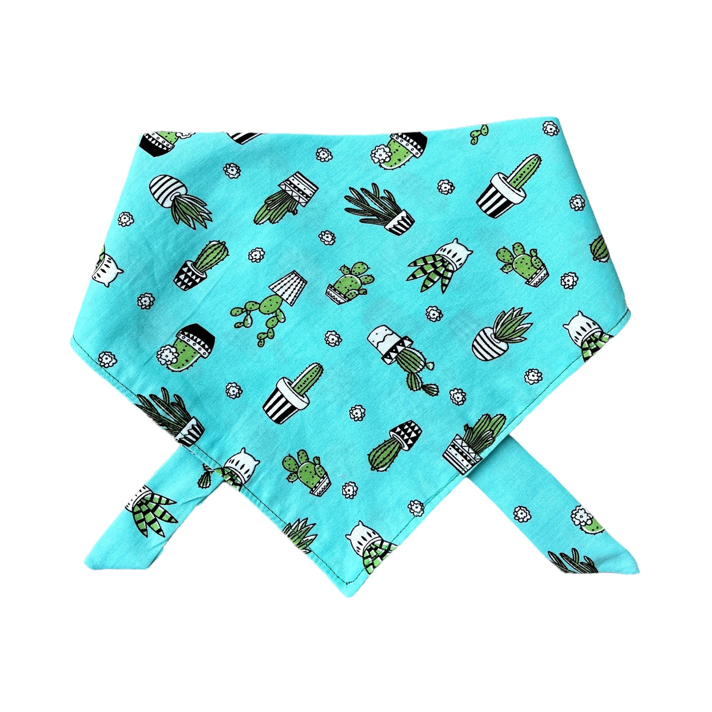 Blue Dog Bandana with Cactus Prints